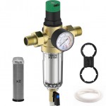 FD191 WATERCLEAN Pre-filter, Pressure Regulator, Manometer. 1/2-3/4, 2,5m3/h, 2 x 90μm Inox Mesh