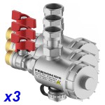 FD110 STRONG x3 units 3/4 Magnetic-Separator Filter for CH, Brass Body. 9000Gs Max.28kW. Magnetizer