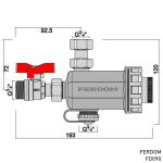 FERMAG FD090 Filtr Magnetyczny-Separator FERDOM - wymiary