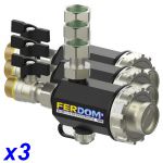 FD090 FERMAG x 3szt Filtr Magnetyczny-Separator do C.O. 24kW z kotłem ściennym 3/4”. 9000Gs. FERDOM